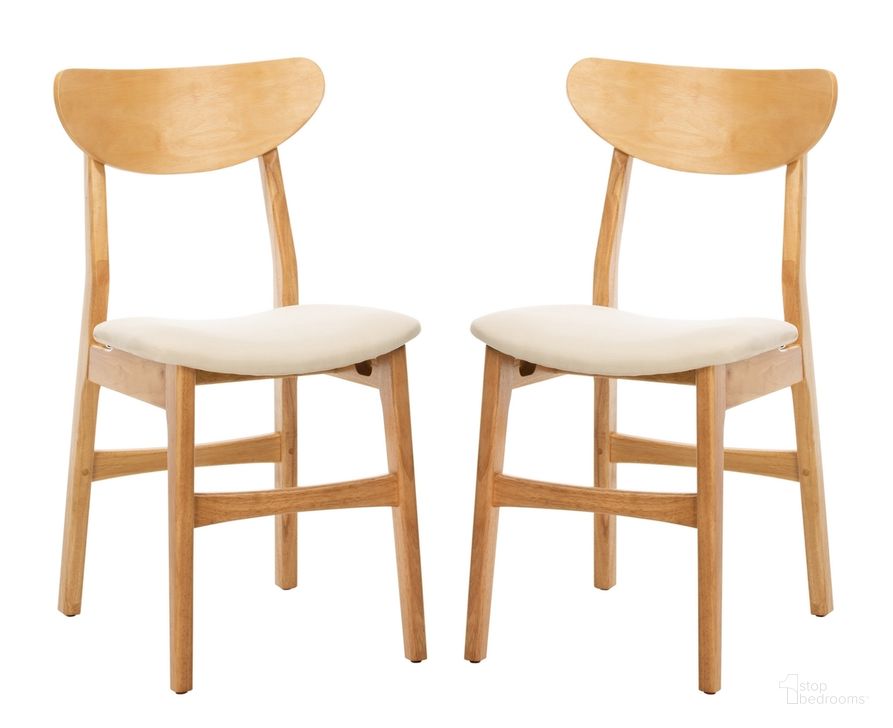 The appearance of Lucca Natural and White Retro Dining Chair Set of 2 designed by Safavieh in the modern / contemporary interior design. This natural and white piece of furniture  was selected by 1StopBedrooms from Lucca Collection to add a touch of cosiness and style into your home. Sku: DCH1001C-SET2. Material: Wood. Product Type: Dining Chair. Image1