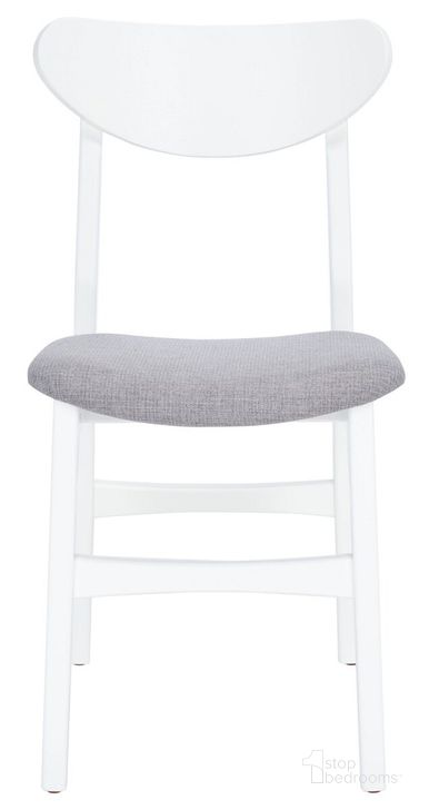 The appearance of Lucca Retro Dining Chair Set of 2 in White and Grey designed by Safavieh in the modern / contemporary interior design. This white and grey piece of furniture  was selected by 1StopBedrooms from Lucca Collection to add a touch of cosiness and style into your home. Sku: DCH1001L-SET2. Material: Wood. Product Type: Dining Chair. Image1
