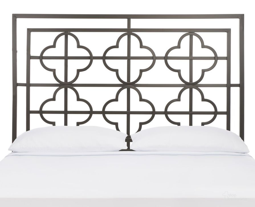 The appearance of Lucina Queen Gunmetal Headboard designed by Safavieh in the traditional interior design. This gunmetal piece of furniture  was selected by 1StopBedrooms from Lucina Collection to add a touch of cosiness and style into your home. Sku: FOX6215B-Q. Material: Metal. Product Type: Headboard. Bed Size: Queen. Image1
