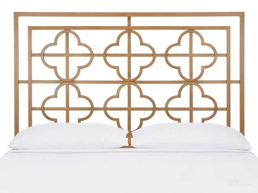 The appearance of Lucinda Antique Gold Metal Full Headboard designed by Safavieh in the modern / contemporary interior design. This antique gold piece of furniture  was selected by 1StopBedrooms from Lucinda Collection to add a touch of cosiness and style into your home. Sku: FOX6215D-F. Material: Metal. Product Type: Headboard. Bed Size: Full. Image1