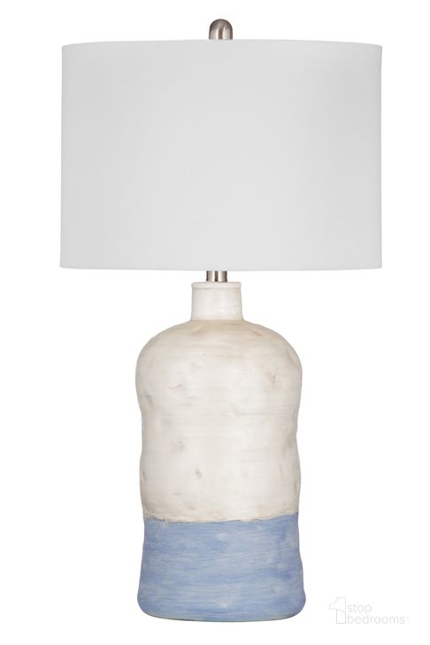 The appearance of Lucy Table Lamp In White designed by Bassett Mirror Company in the coastal interior design. This white piece of furniture  was selected by 1StopBedrooms from  to add a touch of cosiness and style into your home. Sku: L4418T. Material: Resin. Product Type: Table Lamp. Image1