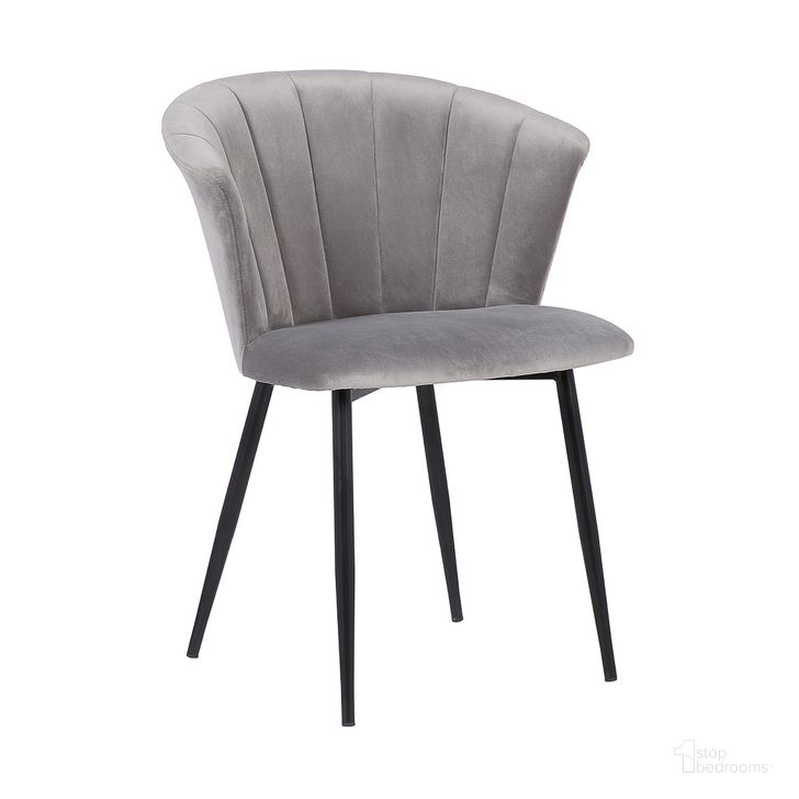 The appearance of Lulu Contemporary Dining Chair In Black Powder Coated Finish and Gray Velvet designed by Armen Living in the glam interior design. This gray piece of furniture  was selected by 1StopBedrooms from Lulu Collection to add a touch of cosiness and style into your home. Sku: LCLUCHBLGREY. Material: Steel. Product Type: Dining Chair. Image1