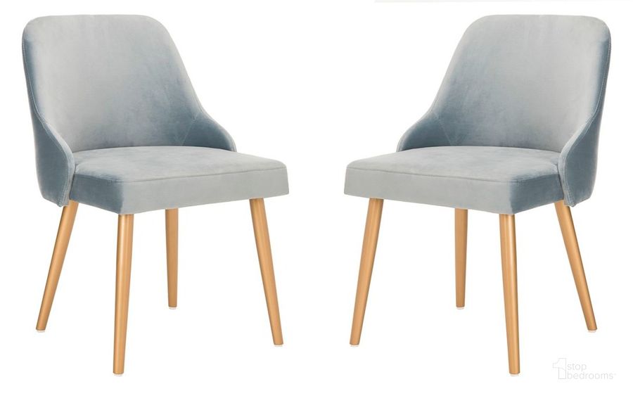 The appearance of Lulu Upholstered Dining Chair DCH6200B Set of 2 designed by Safavieh in the modern / contemporary interior design. This slate blue piece of furniture  was selected by 1StopBedrooms from Safavieh DSK Collection to add a touch of cosiness and style into your home. Sku: DCH6200B-SET2. Material: Metal. Product Type: Dining Chair. Image1