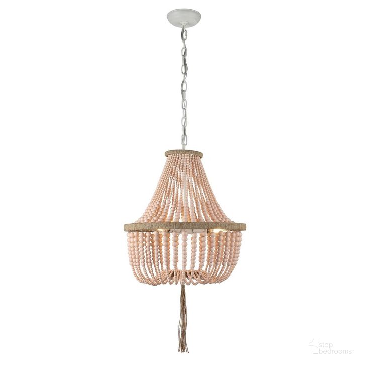 The appearance of Lush Kristi 3 Light 16.5 Inch Dia Blush Beaded Pendant in Blush designed by Safavieh in the modern / contemporary interior design. This blush piece of furniture  was selected by 1StopBedrooms from Lush Collection to add a touch of cosiness and style into your home. Sku: LIT4477E. Product Type: Pendant Lighting. Material: Iron. Image1