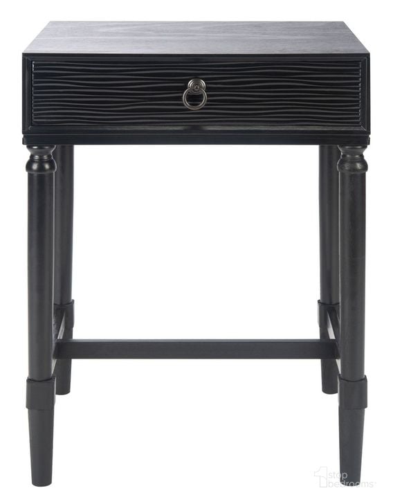 The appearance of Mabel 1 Drawer Accent Table in Black designed by Safavieh in the modern / contemporary interior design. This black piece of furniture  was selected by 1StopBedrooms from Mabel Collection to add a touch of cosiness and style into your home. Sku: ACC5721A. Material: Wood. Product Type: Accent Table. Image1