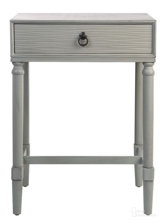 The appearance of Mabel 1 Drawer Accent Table in Distressed Grey designed by Safavieh in the modern / contemporary interior design. This distressed grey piece of furniture  was selected by 1StopBedrooms from Mabel Collection to add a touch of cosiness and style into your home. Sku: ACC5721B. Material: Wood. Product Type: Accent Table. Image1