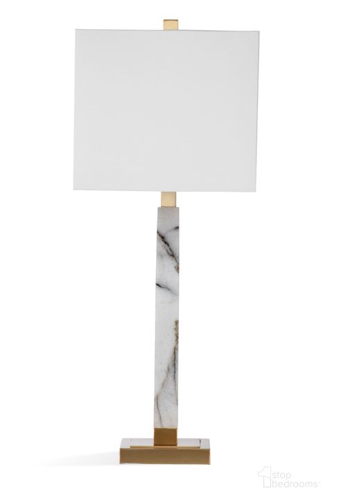 The appearance of Mabelle Table Lamp In White designed by Bassett Mirror Company in the modern / contemporary interior design. This white piece of furniture  was selected by 1StopBedrooms from  to add a touch of cosiness and style into your home. Sku: L4171TEC. Material: Metal. Product Type: Table Lamp. Image1