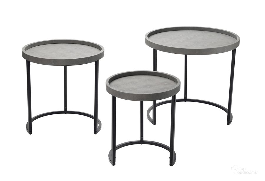 The appearance of Maddox Side Tables LS20MADDSTGR designed by Jamie Young Company in the transitional interior design. This grey piece of furniture  was selected by 1StopBedrooms from Maddo Collection to add a touch of cosiness and style into your home. Sku: LS20MADDSTGR. Material: Metal. Product Type: Side Table. Image1