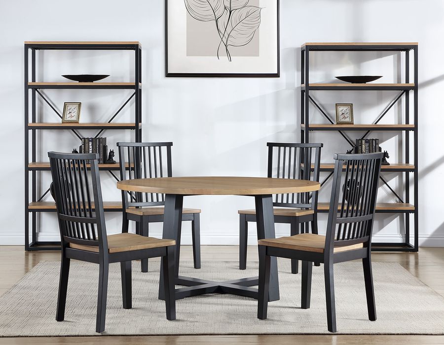The appearance of Magnolia Side Chair Set of 2 In Black designed by Steve Silver in the country / farmhouse interior design. This black piece of furniture  was selected by 1StopBedrooms from Magnolia Collection to add a touch of cosiness and style into your home. Sku: MM500S. Material: Wood. Product Type: Side Chair. Image1