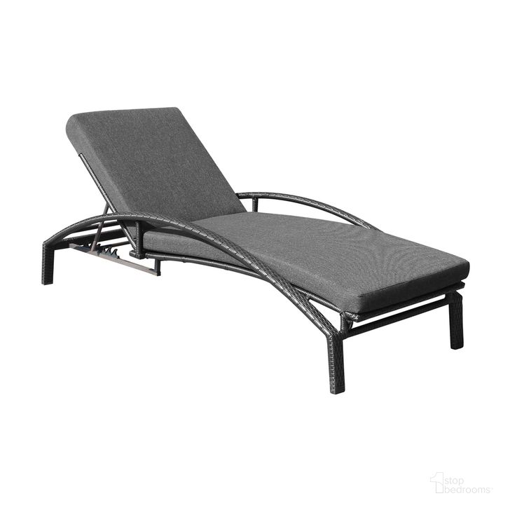 The appearance of Mahana Adjustable Patio Outdoor Chaise Lounge Chair In Black Wicker with Charcoal Cushions designed by Armen Living in the modern / contemporary interior design. This black piece of furniture  was selected by 1StopBedrooms from Mahana Collection to add a touch of cosiness and style into your home. Sku: LCMHLOCH. Material: Aluminum. Product Type: Outdoor Lounge Chair. Image1