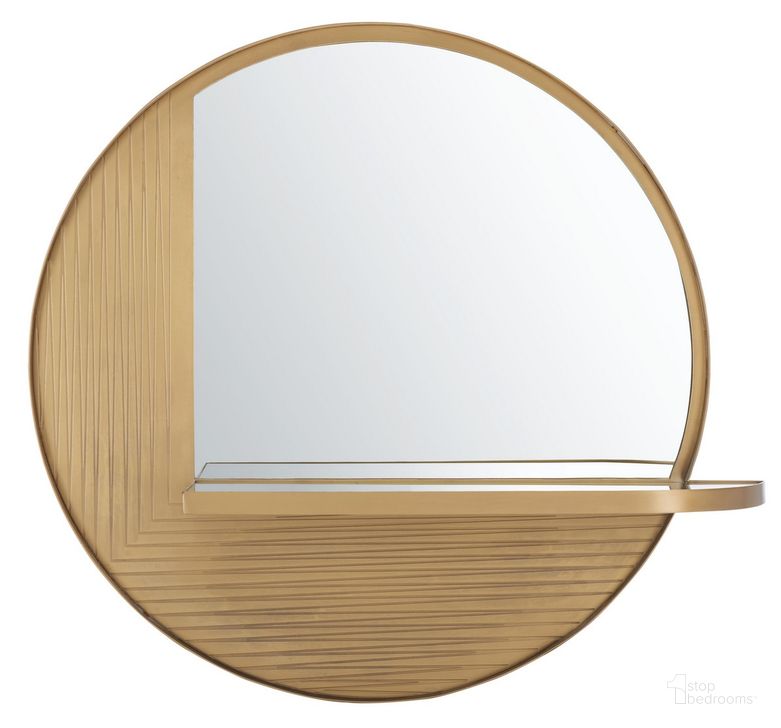 The appearance of Maileen Mirror in Antique Brass designed by Safavieh in the modern / contemporary interior design. This antique brass piece of furniture  was selected by 1StopBedrooms from Maileen Collection to add a touch of cosiness and style into your home. Sku: MRR3050A. Product Type: Mirror. Material: Iron. Image1