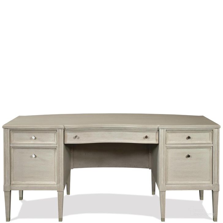 The appearance of Maisie Executive Desk In Champagne designed by Riverside Furniture in the glam interior design. This champagne piece of furniture  was selected by 1StopBedrooms from Maisie Collection to add a touch of cosiness and style into your home. Sku: 50230. Product Type: Executive Desk. Image1