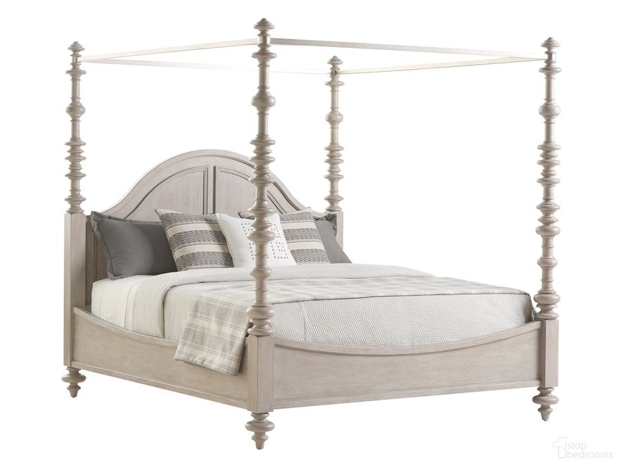 The appearance of Malibu Heathercliff King Poster Bed designed by Barclay Butera in the modern / contemporary interior design. This beige piece of furniture  was selected by 1StopBedrooms from Malibu Collection to add a touch of cosiness and style into your home. Sku: 01-0926-174C. Bed Type: Canopy Bed. Product Type: Canopy Bed. Bed Size: King. Image1