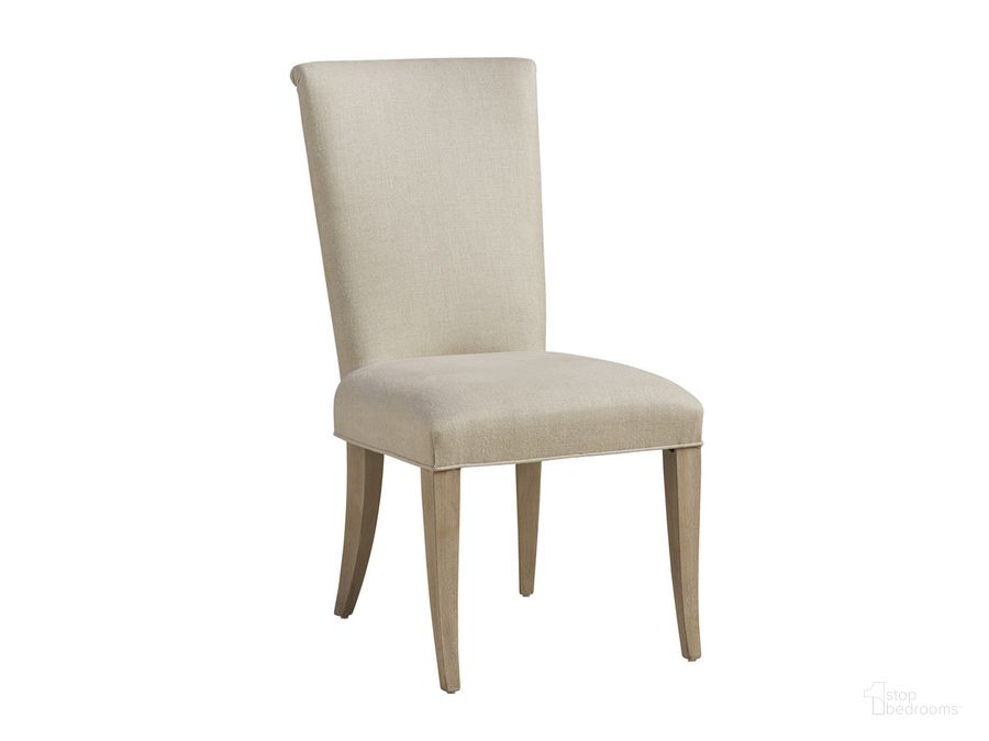 The appearance of Malibu Serra Upholstered Side Chair designed by Barclay Butera in the transitional interior design. This white piece of furniture  was selected by 1StopBedrooms from Malibu Collection to add a touch of cosiness and style into your home. Sku: 01-0926-882-01. Product Type: Side Chair. Image1