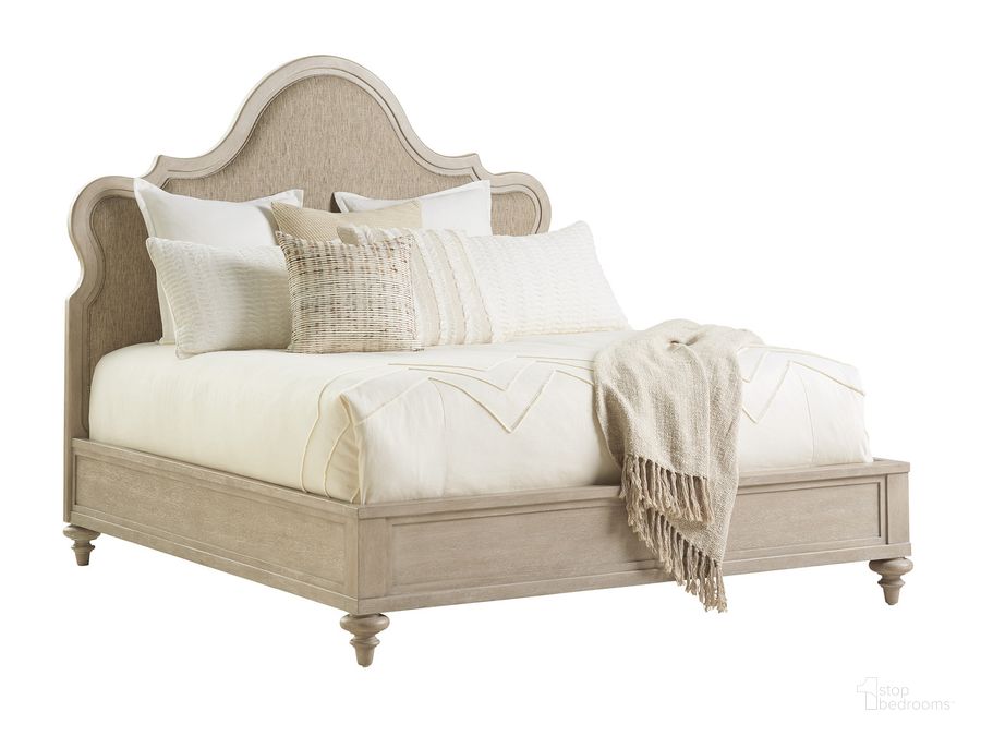 The appearance of Malibu Zuma Upholstered King Panel Bed designed by Barclay Butera in the modern / contemporary interior design. This beige piece of furniture  was selected by 1StopBedrooms from Malibu Collection to add a touch of cosiness and style into your home. Sku: 01-0926-144C. Bed Type: Panel Bed. Product Type: Panel Bed. Bed Size: King. Image1