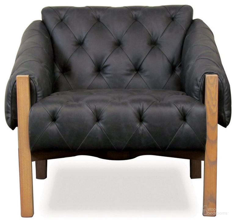 The appearance of Manhattan Accent Chair In Black designed by Primitive Collections in the modern / contemporary interior design. This black piece of furniture  was selected by 1StopBedrooms from  to add a touch of cosiness and style into your home. Sku: PC20070145BL10. Material: Leather. Product Type: Accent Chair. Image1