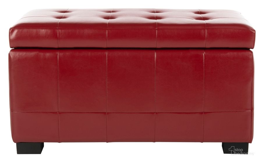 The appearance of Manhattan Red Small Storage Bench designed by Safavieh in the modern / contemporary interior design. This red piece of furniture  was selected by 1StopBedrooms from Manhattan Collection to add a touch of cosiness and style into your home. Sku: HUD4201R. Material: Wood. Product Type: Bench. Image1