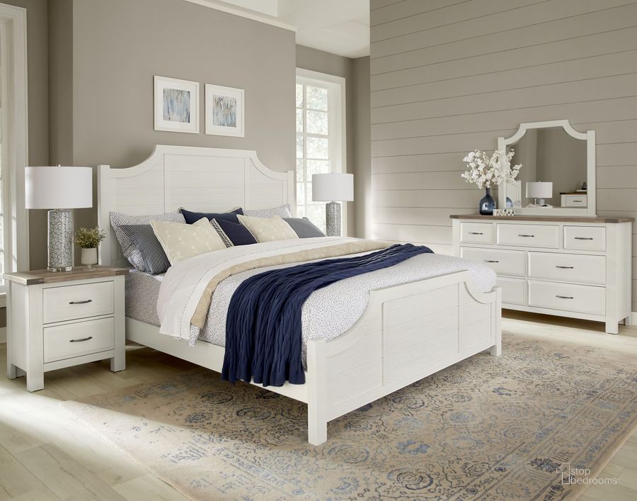 The appearance of Maple Road Soft White Scalloped Panel Bedroom Set designed by Artisan & Post in the transitional interior design. This white piece of furniture  was selected by 1StopBedrooms from Maple Road Collection to add a touch of cosiness and style into your home. Sku: 116-557;116-755;116-722;116-227. Material: Wood. Product Type: Bedroom Set. Bed Size: Queen. Image1