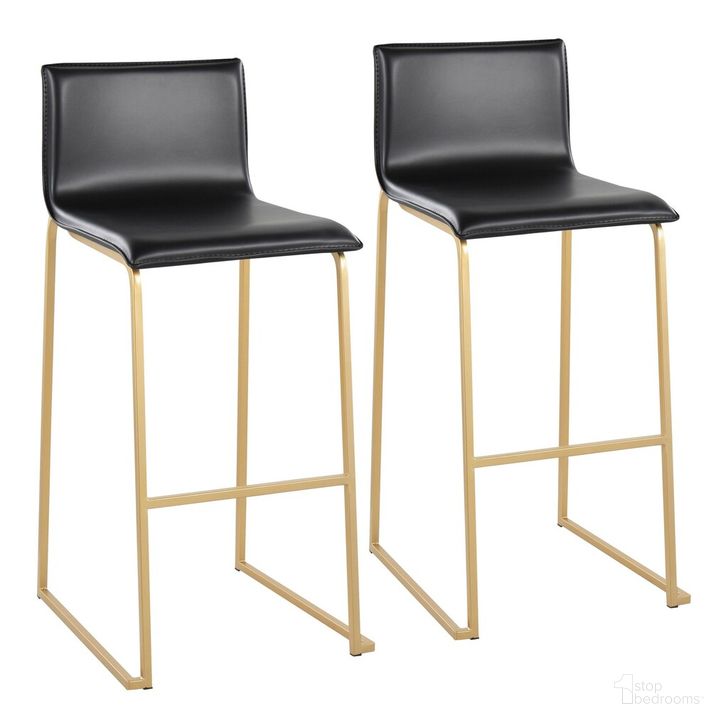 The appearance of Mara Barstool Set of 2 In Gold designed by Lumisource in the modern / contemporary interior design. This black piece of furniture  was selected by 1StopBedrooms from Mara Collection to add a touch of cosiness and style into your home. Sku: B30-MARAUP AUBK2. Material: Leather. Product Type: Barstool. Image1