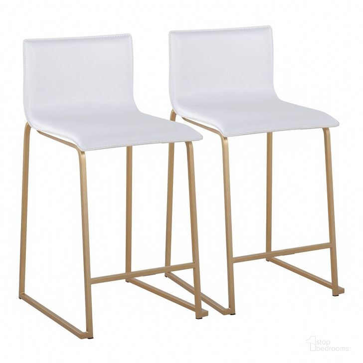 The appearance of Mara Counter Stool Set of 2 In White designed by Lumisource in the modern / contemporary interior design. This white piece of furniture  was selected by 1StopBedrooms from Mara Collection to add a touch of cosiness and style into your home. Sku: B26-MARAUP AUW2. Material: Leather. Product Type: Barstool. Image1