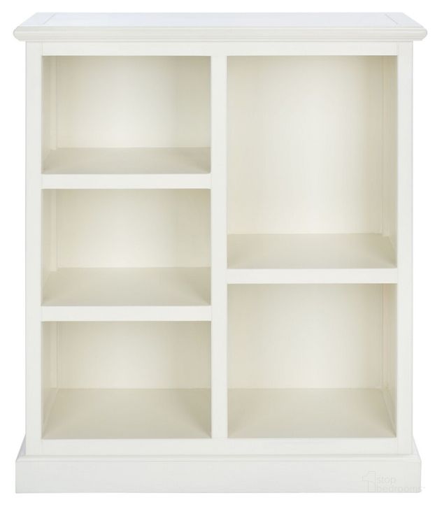 The appearance of Maralah White Bookcase designed by Safavieh in the transitional interior design. This white piece of furniture  was selected by 1StopBedrooms from Maralah Collection to add a touch of cosiness and style into your home. Sku: AMH6634B. Material: Wood. Product Type: Etagere. Image1