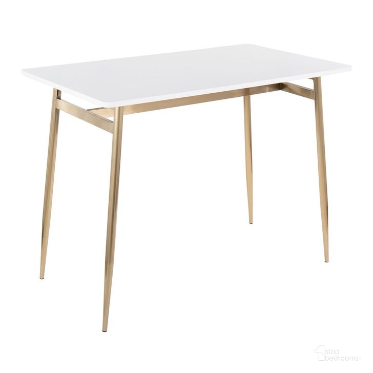 The appearance of Marcel Counter Table In Gold designed by Lumisource in the modern / contemporary interior design. This gold piece of furniture  was selected by 1StopBedrooms from Marcel Collection to add a touch of cosiness and style into your home. Sku: T36-MARCEL1 AUW1. Material: Wood. Product Type: Counter Height Table. Size: 48". Image1