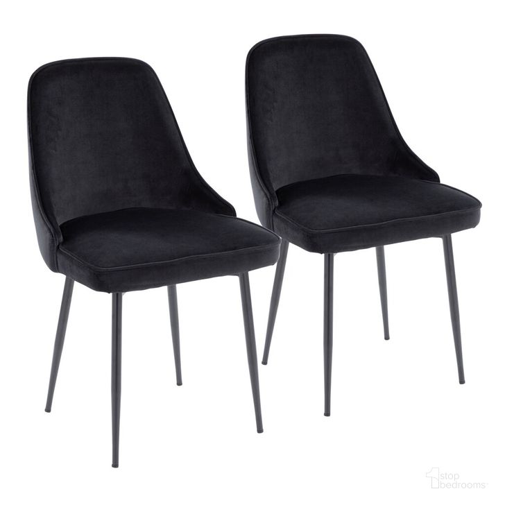 The appearance of Marcel Dining Chair Set of 2 In Black designed by Lumisource in the modern / contemporary interior design. This black piece of furniture  was selected by 1StopBedrooms from Marcel Collection to add a touch of cosiness and style into your home. Sku: DC-MARCL BKBK2. Material: Metal. Product Type: Dining Chair. Image1