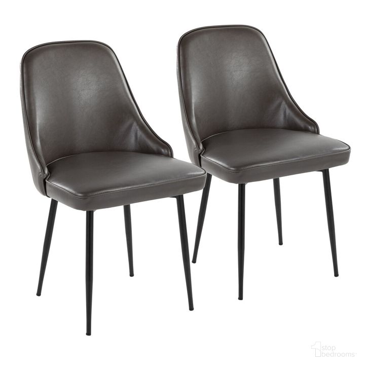 The appearance of Marcel Dining Chair Set of 2 In Black designed by Lumisource in the modern / contemporary interior design. This black black piece of furniture  was selected by 1StopBedrooms from Marcel Collection to add a touch of cosiness and style into your home. Sku: DC-MARCL BKPUGY2. Material: Leather. Product Type: Dining Chair. Image1
