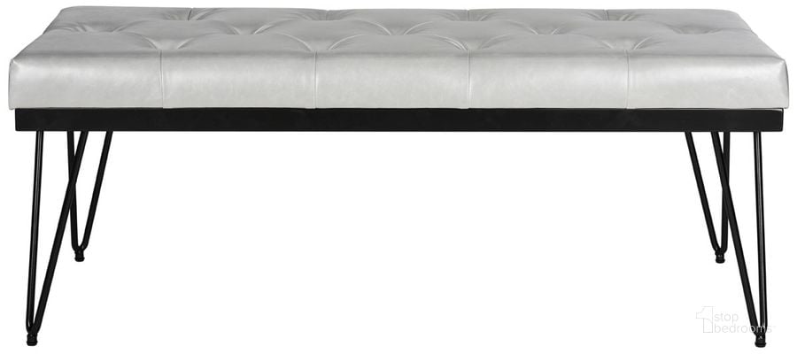 The appearance of Marcella Gray and Black Bench designed by Safavieh in the modern / contemporary interior design. This black and grey piece of furniture  was selected by 1StopBedrooms from Marcella Collection to add a touch of cosiness and style into your home. Sku: FOX6224A. Product Type: Bench. Material: Iron. Image1