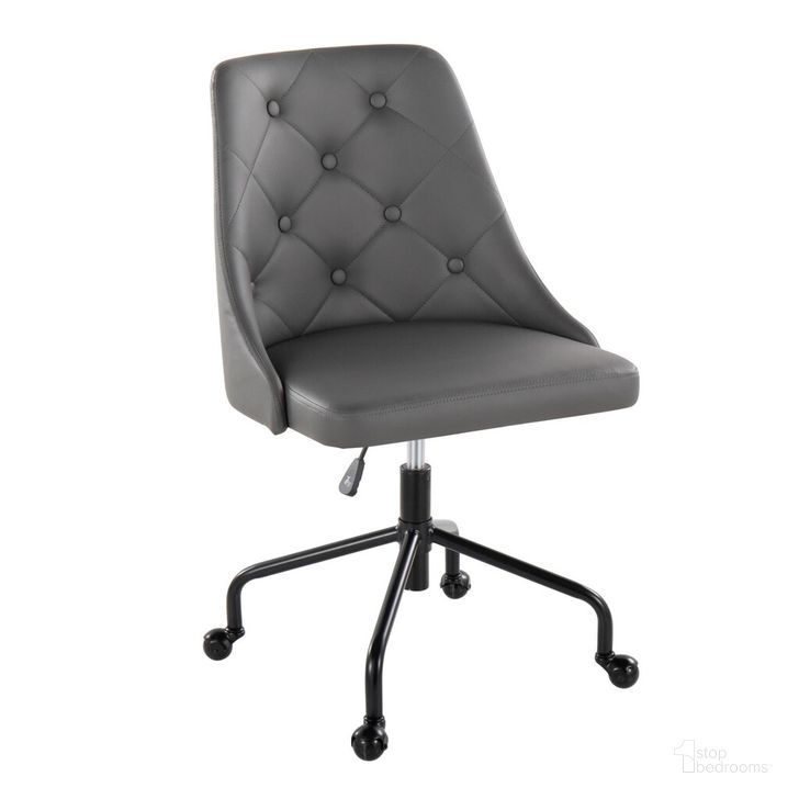 The appearance of Marche Office Chair In Black and Gray designed by Lumisource in the modern / contemporary interior design. This black and gray piece of furniture  was selected by 1StopBedrooms from Marche Collection to add a touch of cosiness and style into your home. Sku: OFC-MARCHEPU-CASTAR1 BKGY1. Material: Leather. Product Type: Office Chair. Image1