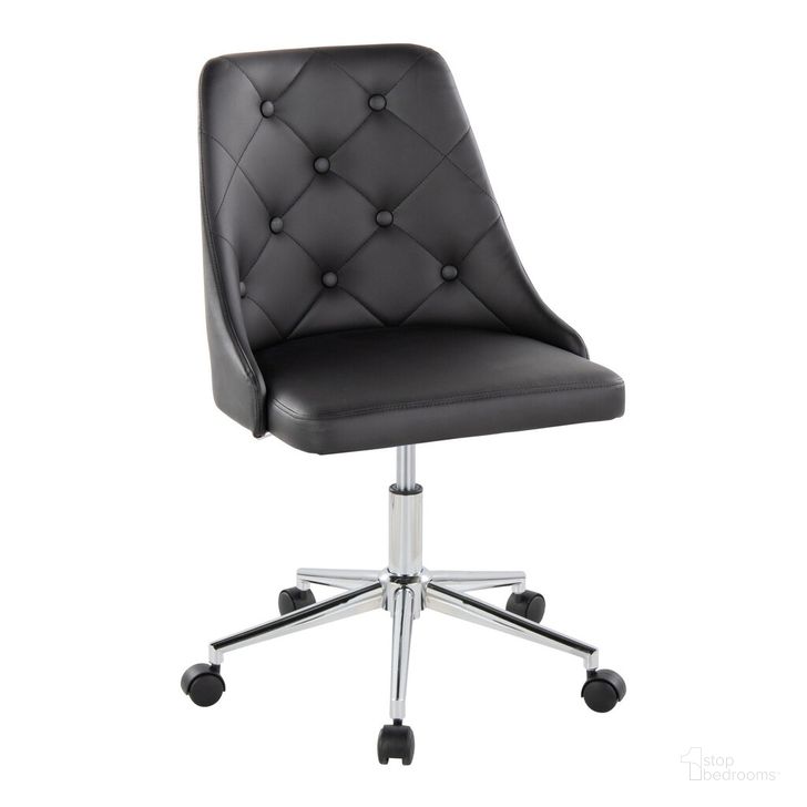 The appearance of Marche Task Chair In Black and Chrome designed by Lumisource in the modern / contemporary interior design. This black and chrome piece of furniture  was selected by 1StopBedrooms from Marche Collection to add a touch of cosiness and style into your home. Sku: OFC-MARCHEPU-5CSTR1 CHRBK1. Material: Leather. Product Type: Home Office Chair. Image1