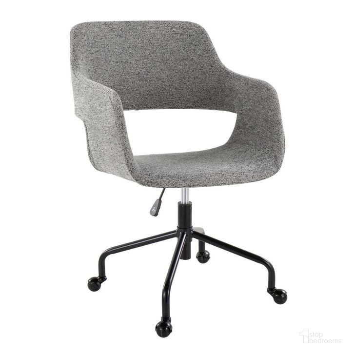 The appearance of Margarite Adjustable Office Chair In Grey designed by Lumisource in the modern / contemporary interior design. This grey piece of furniture  was selected by 1StopBedrooms from Margarite Collection to add a touch of cosiness and style into your home. Sku: OFC-MARG-CASTAR1 BKGY1. Material: Metal. Product Type: Office Chair. Image1