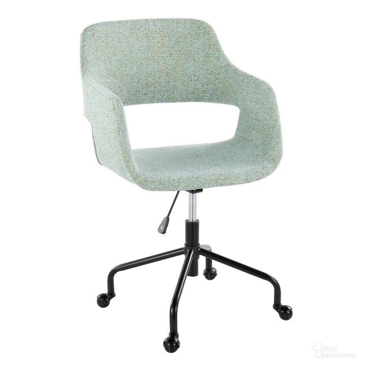 The appearance of Margarite Adjustable Office Chair In Light Green designed by Lumisource in the modern / contemporary interior design. This light green piece of furniture  was selected by 1StopBedrooms from Margarite Collection to add a touch of cosiness and style into your home. Sku: OFC-MARG-CASTAR1 BKLGN1. Material: Metal. Product Type: Office Chair. Image1