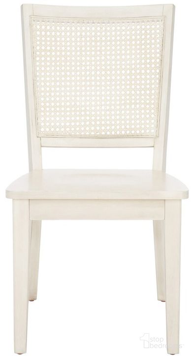 The appearance of Margo Dining Chair Set of 2 in White Wash DCH1012C-SET2 designed by Safavieh in the modern / contemporary interior design. This washed white piece of furniture  was selected by 1StopBedrooms from Margo Collection to add a touch of cosiness and style into your home. Sku: DCH1012C-SET2. Material: Wood. Product Type: Dining Chair. Image1
