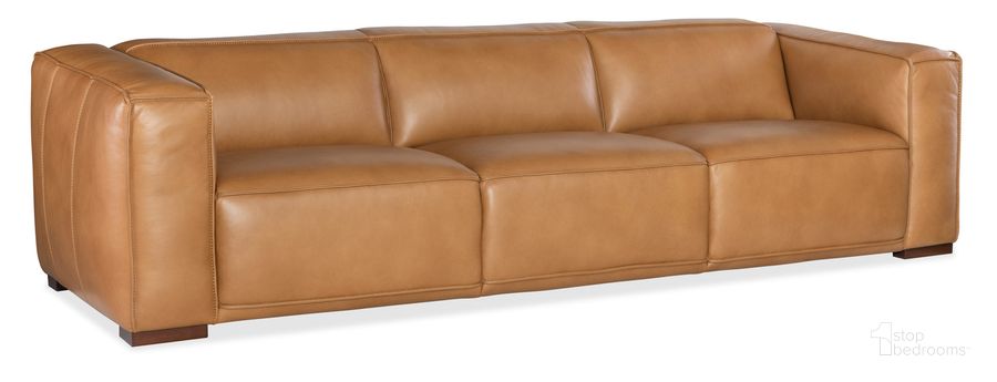 The appearance of Maria 3-Seat Sofa In Brown designed by Hooker in the transitional interior design. This brown piece of furniture  was selected by 1StopBedrooms from SS Collection to add a touch of cosiness and style into your home. Sku: SS407-03-080. Material: Leather. Product Type: Sofa. Image1