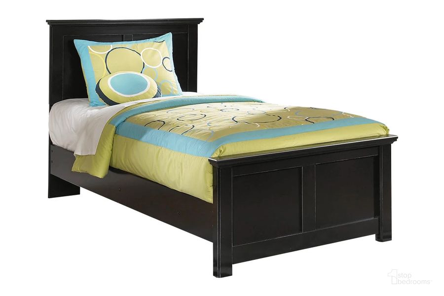The appearance of Maribel Twin Panel Bed designed by Signature Design by Ashley in the country / farmhouse interior design. This black piece of furniture  was selected by 1StopBedrooms from Maribel Collection to add a touch of cosiness and style into your home. Sku: B138-53;B138-52;B138-83. Bed Type: Panel Bed. Material: Wood. Product Type: Panel Bed. Bed Size: Twin. Image1