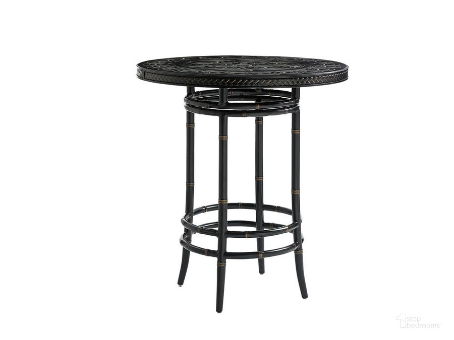 The appearance of Marimba Bistro Table designed by Tommy Bahama in the traditional interior design. This black piece of furniture  was selected by 1StopBedrooms from Marimba Collection to add a touch of cosiness and style into your home. Sku: 01-3237-873C. Material: Aluminum. Product Type: Outdoor Table. Image1