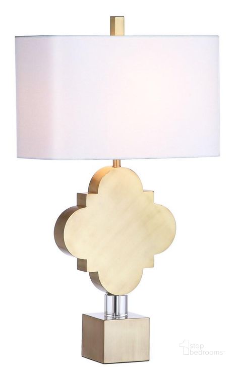 The appearance of Marina Gold Trellis 31.5 Inch Table Lamp designed by Safavieh in the modern / contemporary interior design. This gold piece of furniture  was selected by 1StopBedrooms from Marina Collection to add a touch of cosiness and style into your home. Sku: TBL4005A. Product Type: Table Lamp. Image1
