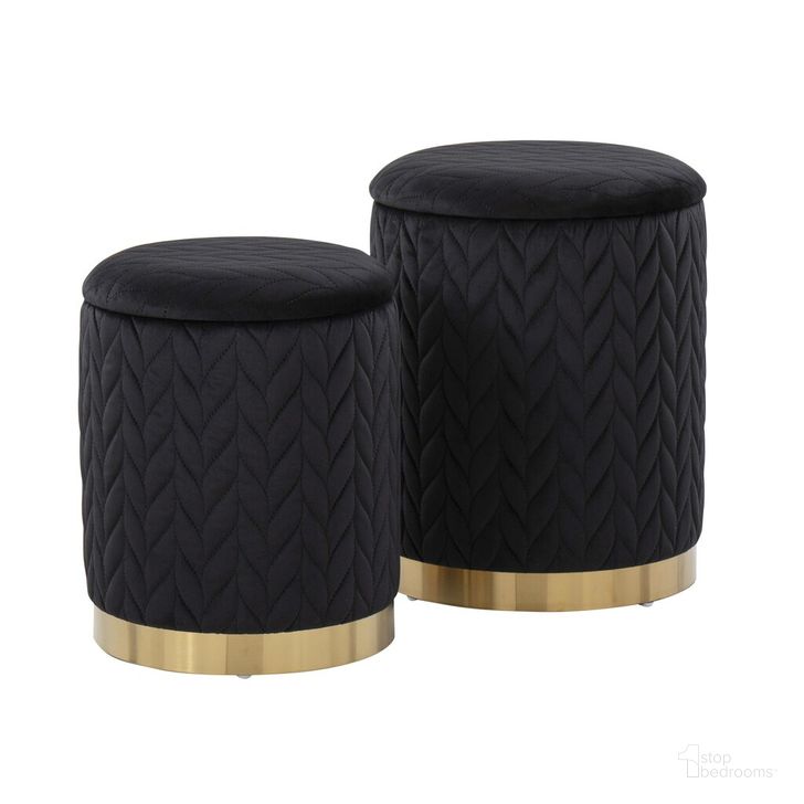 The appearance of Marla Quilted Ottoman Set In Black Velvet designed by Lumisource in the modern / contemporary interior design. This black velvet piece of furniture  was selected by 1StopBedrooms from Marla Collection to add a touch of cosiness and style into your home. Sku: OT2-MARLA QLT AUVBK. Material: Metal. Product Type: Ottoman. Image1
