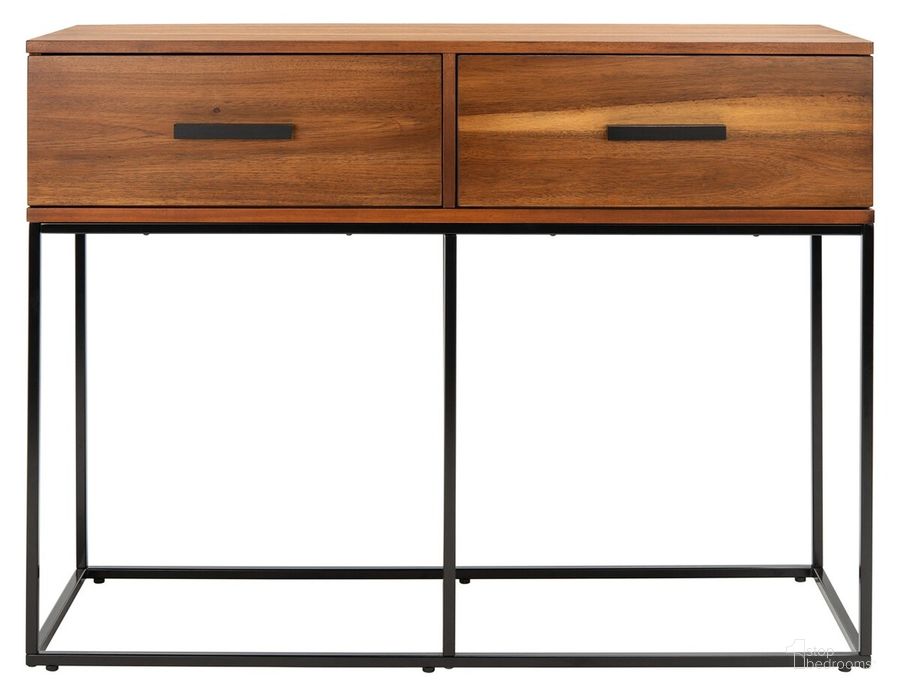 The appearance of Marquise 2 Drawer Console Table in Brown designed by Safavieh in the modern / contemporary interior design. This brown piece of furniture  was selected by 1StopBedrooms from Marquise Collection to add a touch of cosiness and style into your home. Sku: CNS5002A. Material: Wood. Product Type: Console Table. Image1