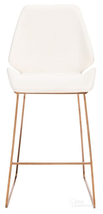 The appearance of Masami Counter Stool in White and Gold designed by Safavieh in the modern / contemporary interior design. This white and gold piece of furniture  was selected by 1StopBedrooms from Masami Collection to add a touch of cosiness and style into your home. Sku: BST3006C. Material: Metal. Product Type: Barstool. Image1