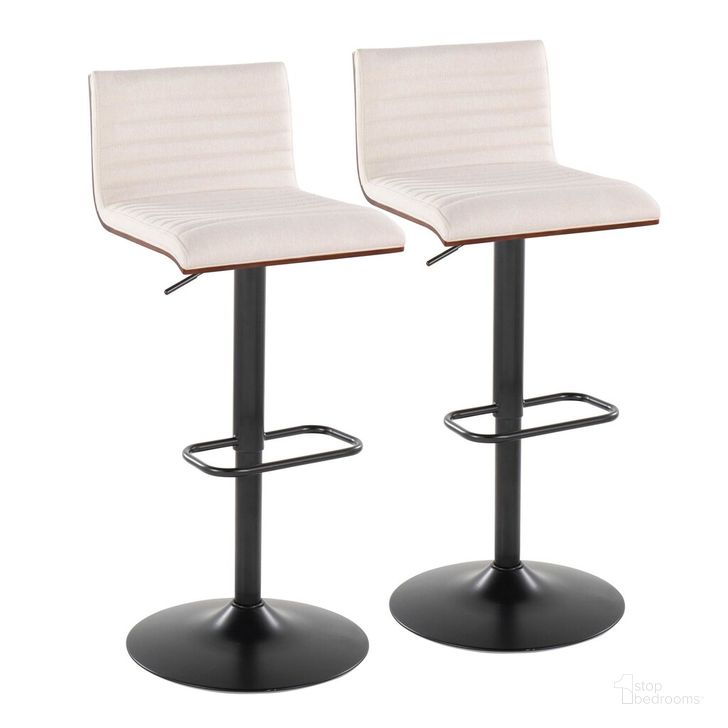 The appearance of Mason Adjustable Barstool Set of 2 In Black designed by Lumisource in the modern / contemporary interior design. This cream piece of furniture  was selected by 1StopBedrooms from Mason Collection to add a touch of cosiness and style into your home. Sku: BS-MASON-RNR2 BKWLCR2. Product Type: Barstool. Material: Foam. Image1
