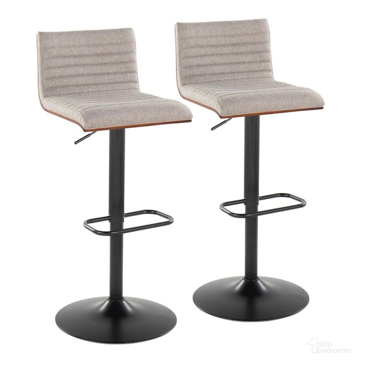 The appearance of Mason Adjustable Barstool Set of 2 In Black designed by Lumisource in the modern / contemporary interior design. This beige piece of furniture  was selected by 1StopBedrooms from Mason Collection to add a touch of cosiness and style into your home. Sku: BS-MASON-RNR2 BKWLGY2. Product Type: Barstool. Material: Foam. Image1