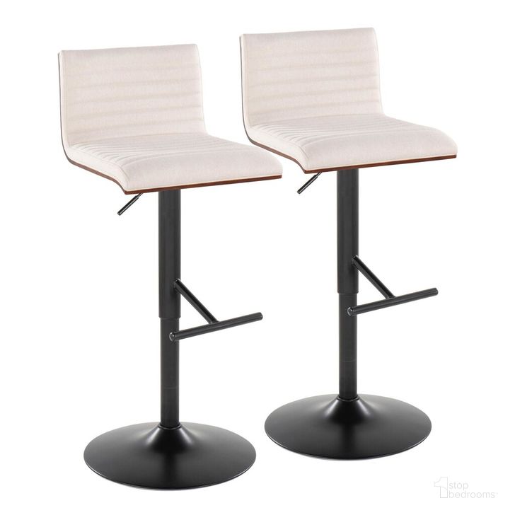 The appearance of Mason Adjustable Barstool Set of 2 In Black designed by Lumisource in the modern / contemporary interior design. This off white piece of furniture  was selected by 1StopBedrooms from Mason Collection to add a touch of cosiness and style into your home. Sku: BS-MASON-STRT2 BKWLCR2. Product Type: Barstool. Material: Foam. Image1