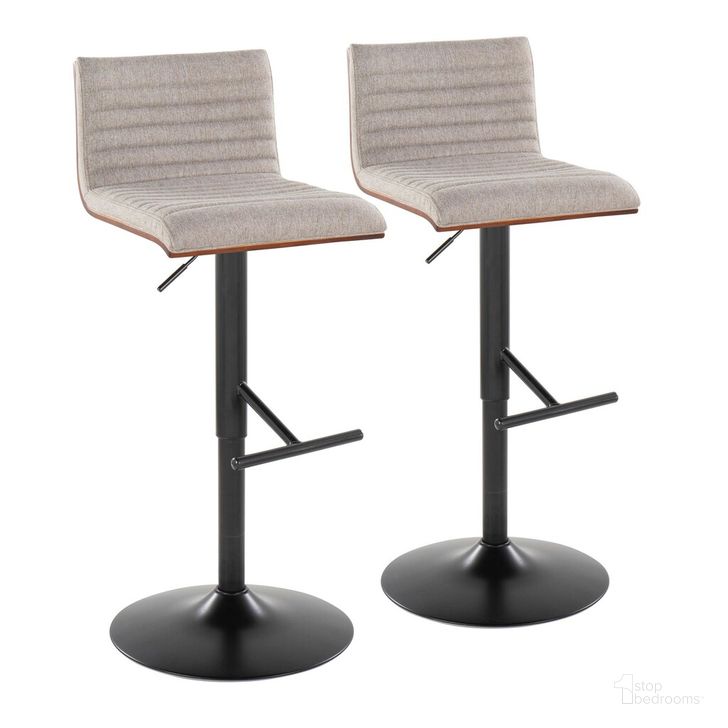 The appearance of Mason Adjustable Barstool Set of 2 In Black designed by Lumisource in the modern / contemporary interior design. This light gray piece of furniture  was selected by 1StopBedrooms from Mason Collection to add a touch of cosiness and style into your home. Sku: BS-MASON-STRT2 BKWLGY2. Product Type: Barstool. Material: Foam. Image1