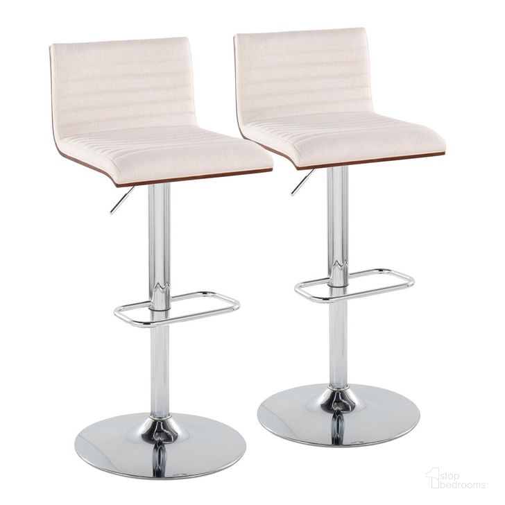 The appearance of Mason Adjustable Barstool Set of 2 In Chrome designed by Lumisource in the modern / contemporary interior design. This cream piece of furniture  was selected by 1StopBedrooms from Mason Collection to add a touch of cosiness and style into your home. Sku: BS-MASON-RNR2 CHRWLCR2. Product Type: Barstool. Material: Foam. Image1