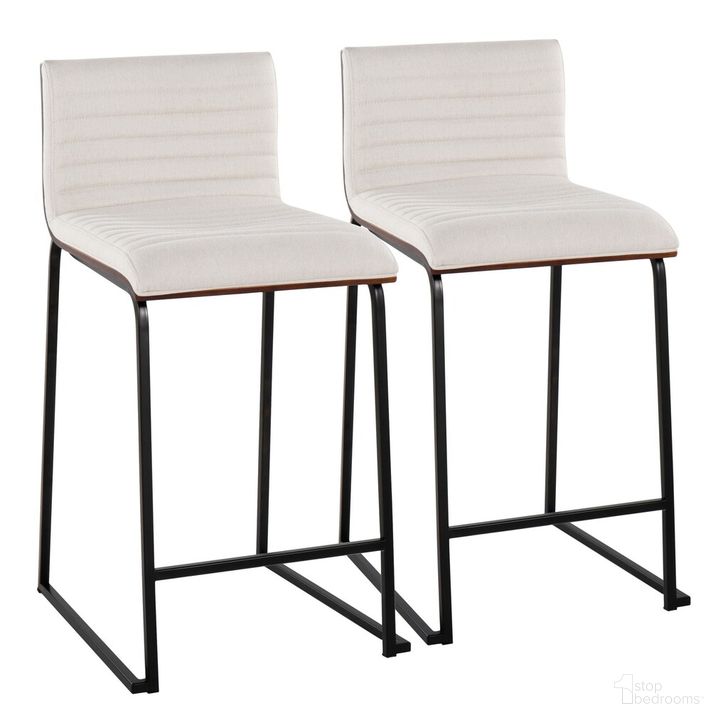 The appearance of Mason Mara 26 Inch Fixed Height Counter Stool Set of 2 In Black designed by Lumisource in the modern / contemporary interior design. This off white piece of furniture  was selected by 1StopBedrooms from Mason Collection to add a touch of cosiness and style into your home. Sku: B26-MASON-MARA1 BKWLCR2. Material: Wood. Product Type: Barstool. Image1