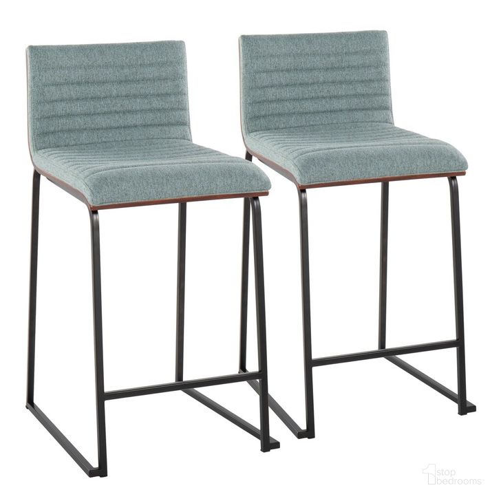 The appearance of Mason Mara 26 Inch Fixed Height Counter Stool Set of 2 In Black designed by Lumisource in the modern / contemporary interior design. This teal piece of furniture  was selected by 1StopBedrooms from Mason Collection to add a touch of cosiness and style into your home. Sku: B26-MASON-MARA1 BKWLGN2. Material: Wood. Product Type: Barstool. Image1