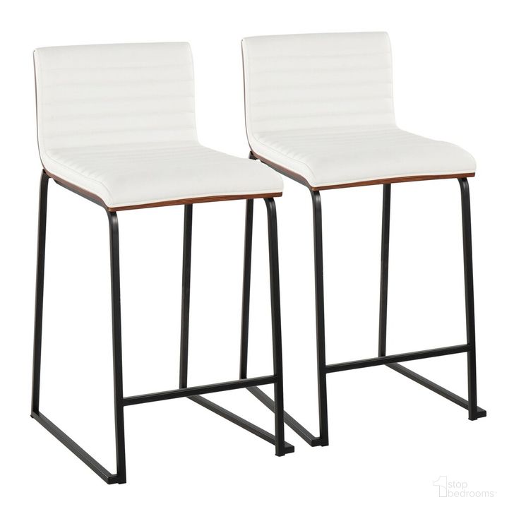 The appearance of Mason Mara 26 Inch Fixed Height Counter Stool Set of 2 In Black designed by Lumisource in the modern / contemporary interior design. This white piece of furniture  was selected by 1StopBedrooms from Mason Collection to add a touch of cosiness and style into your home. Sku: B26-MASONPU-MARA1 BKWLW2. Material: Wood. Product Type: Barstool. Image1