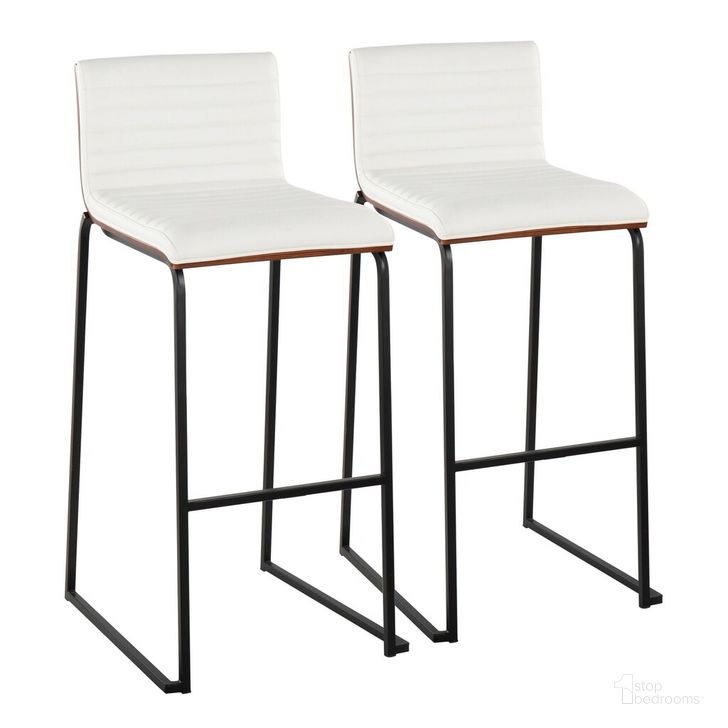 The appearance of Mason Mara 30 Inch Fixed Height Barstool Set of 2 In Black designed by Lumisource in the modern / contemporary interior design. This white piece of furniture  was selected by 1StopBedrooms from Mason Collection to add a touch of cosiness and style into your home. Sku: B30-MASONPU-MARA1 BKWLW2. Material: Wood. Product Type: Barstool. Image1